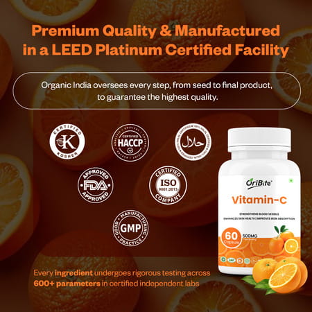 Oribite Vitamin C Capsules For Immunity & Skin Health 60 Capsules