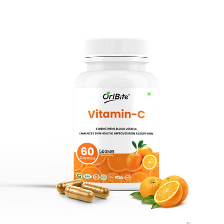 Oribite Vitamin C Capsules For Immunity & Skin Health 60 Capsules