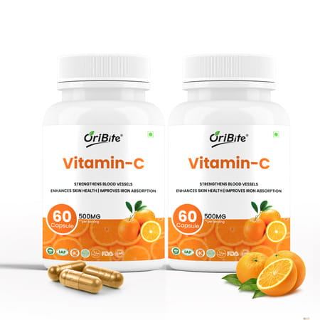 Oribite Vitamin C Capsules For Immunity & Skin Health 60 Capsules