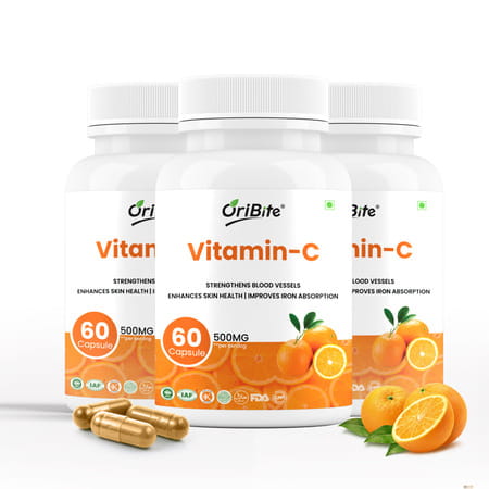 Oribite Vitamin C Capsules For Immunity & Skin Health 60 Capsules