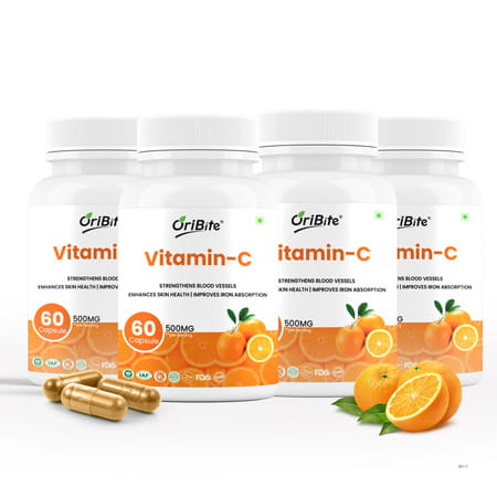 Oribite Vitamin C Capsules For Immunity & Skin Health 60 Capsules