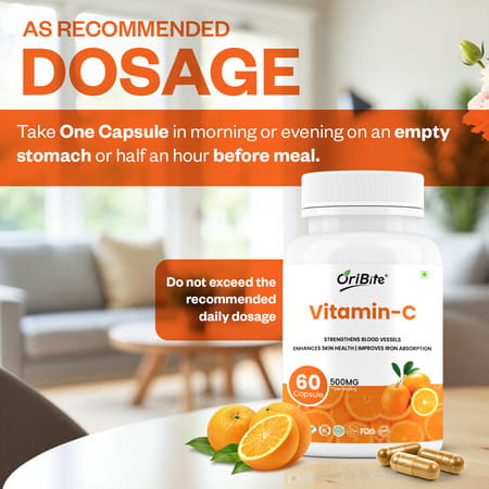 Oribite Vitamin C Capsules For Immunity & Skin Health 60 Capsules