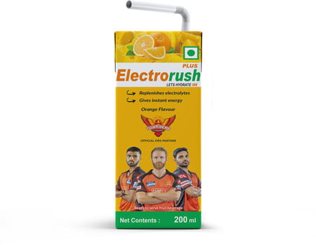 Electrorush Plus Orange 200 Ml Pack Of 8
