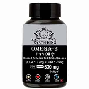 Earth King Omega 3 Fish Oil (180 Mg Epa & 120 Mg Dha) - 500mg 60 Softget Capsules