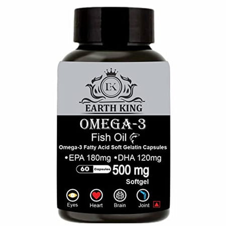 Earth King Omega 3 Fish Oil (180 Mg Epa & 120 Mg Dha) - 500mg 60 Softget Capsules