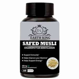 Earth King Safed Musli Extract Capsule (chlorophytum Borivilianum)|strength & Stamina - 60 Capsule