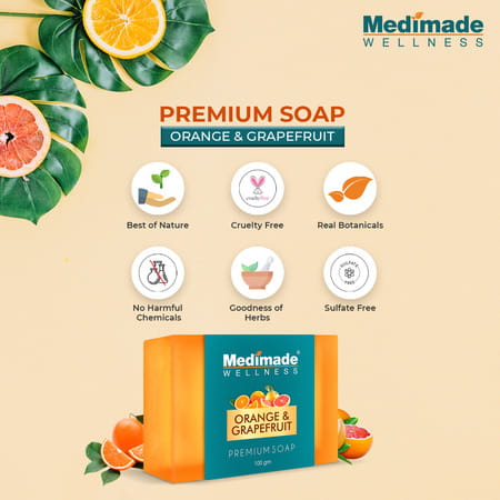 Medimade Orange & Grapefruit Premium Soap - 100 Gm