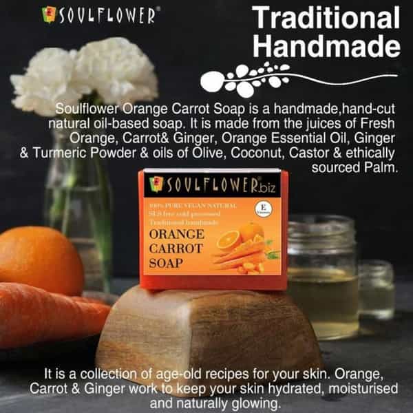 Soulflower Orange Carrot Soap 150Gm
