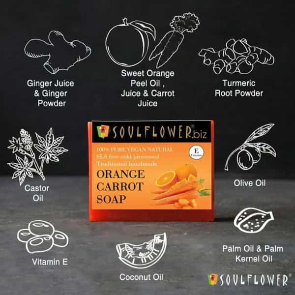 Soulflower Orange Carrot Soap 150Gm