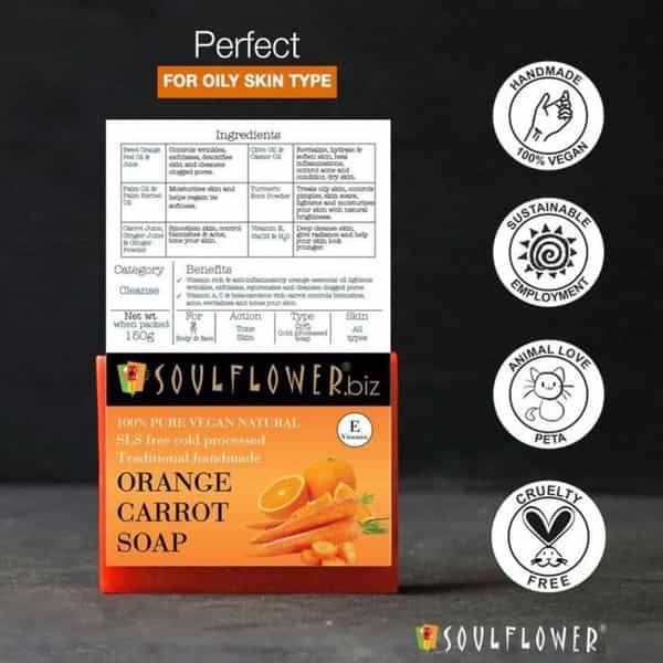 Soulflower Orange Carrot Soap 150Gm