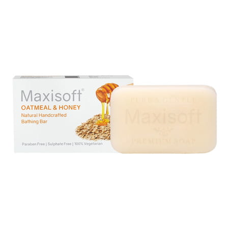 Maxisoft Natural Handcrafted Bathing Bar | Oat Meal & Honey | 75 Gm | Pack Of 6