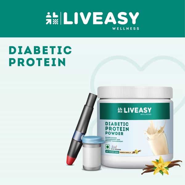 Liveasy Wellness Diabetic Protein - French Vanilla 200G Jar