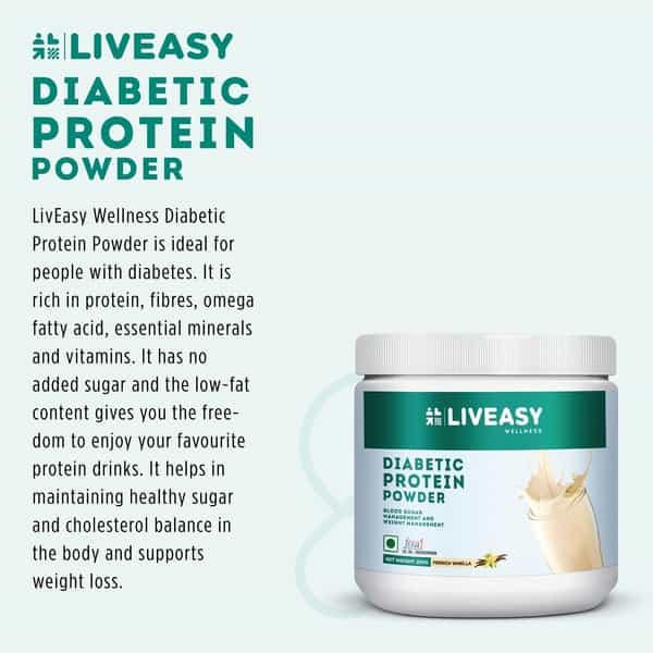 Liveasy Wellness Diabetic Protein - French Vanilla 200G Jar