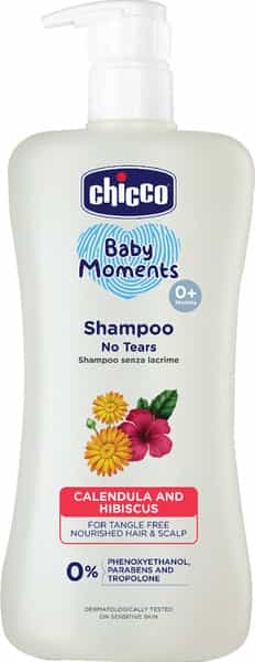 Chicco No-Tears Shampoo For Soft And Tangle-Free Baby Hair Soap Free 0M+ (500 Ml)