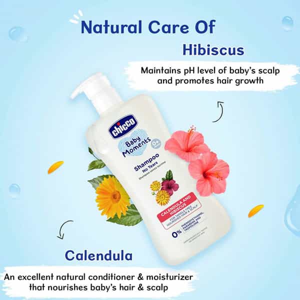 Chicco No-Tears Shampoo For Soft And Tangle-Free Baby Hair Soap Free 0M+ (500 Ml)