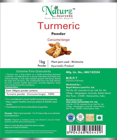Naturz Ayurveda Turmeric Powder - 1 Kg