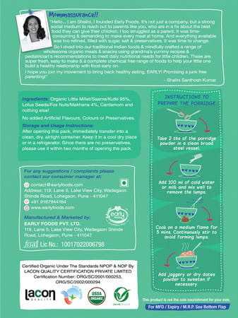 Early Foods Combo Of 3 Organic Millet Porridges - Breakfast Cereal Combo For Kids