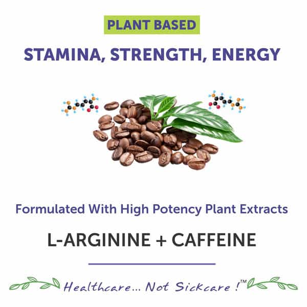 Bliss Welness L-Arginine Caffeine Tablets|For Men |Pre & Post Workout Supplement | 60 Veg Tablets