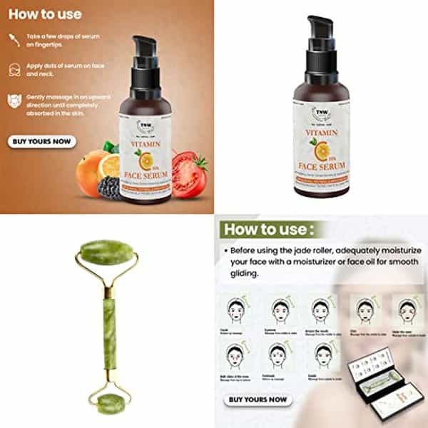 Tnw The Natural Wash Combo With Jade Roller & Vitamin C Face Serum | For Healthy & Glowing Skin