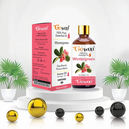 Pack Of 2 Wintergreen Essential Oil & Wheat Germ Carrier Oil - 100% Pure Natural & Undiluted