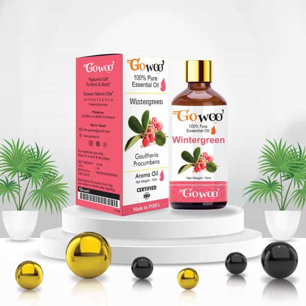 Pack Of 2 Wintergreen Essential Oil & Wheat Germ Carrier Oil - 100% Pure Natural & Undiluted