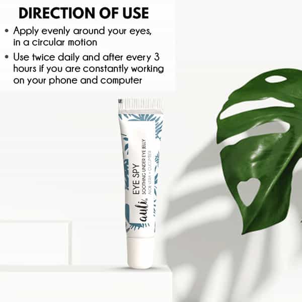 Auli Eye Spy Dark Circle Removing Puffiness Reducing Cooling Cucumber Under Eye Gel - 15Gm