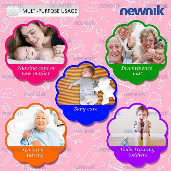 Newnik Cozymat Stripy Soft Waterproof Reusable Mat / Mattress Protector(Large(100Cm*140Cm) Coral) 1