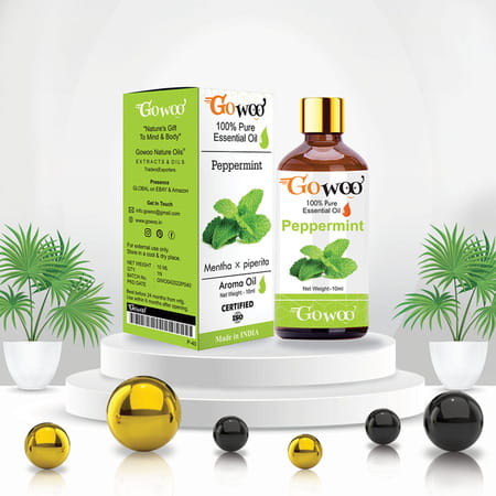 Pack Of 2 Peppermint Essential Oil & Bhringraj Carrier Oil - 100% Natural Therapeutic Grade