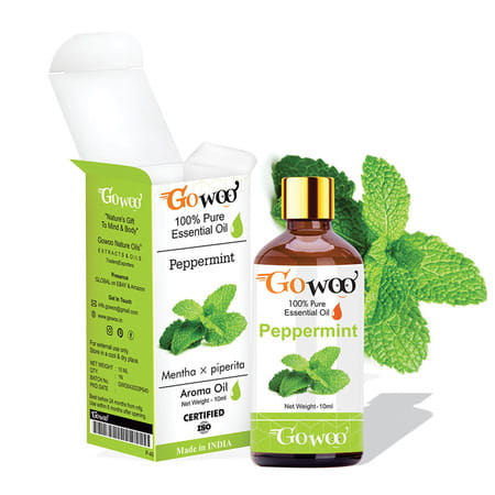 Pack Of 2 Peppermint Essential Oil & Bhringraj Carrier Oil - 100% Natural Therapeutic Grade