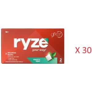 Ryze Nicotine 2mg Frosty Mint 3 Gums Each X (pack Of 30)
