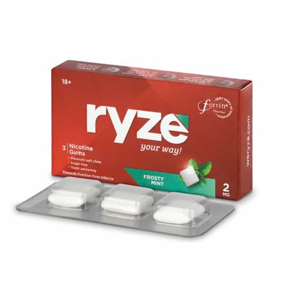 Ryze Nicotine 2Mg Frosty Mint 3 Gums Each X (Pack Of 30)