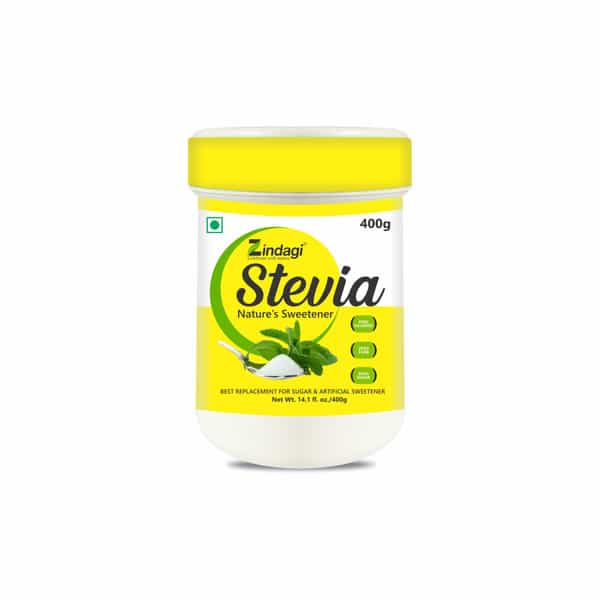 Zindagi Stevia Powder|Natural Spoonable White Powder Extract|Sugar-Free|Keto Diet | 400Gm