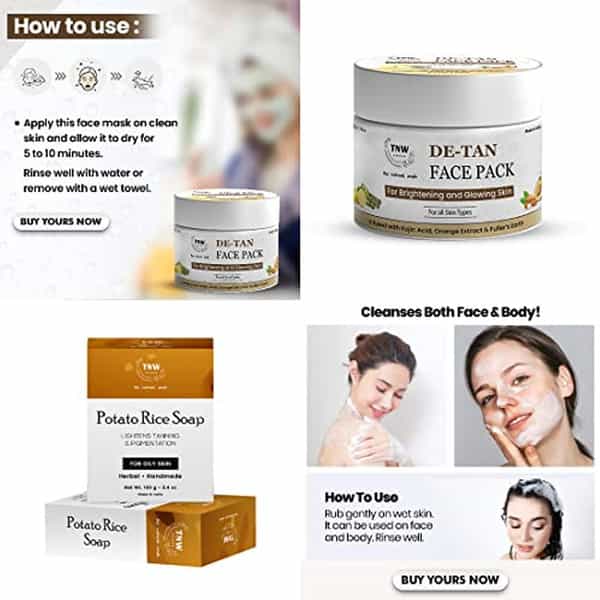 Tnw De-Tan Face Pack & Potato Rice Soap For Oily Skin