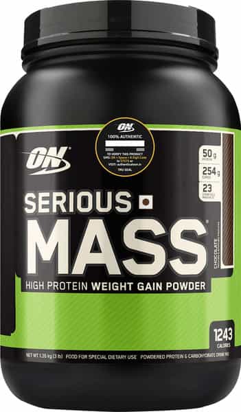 Optimum Nutrition (On) Serious Mass Weight Gain Powder - 3 Lbs 1.36 Kg (Chocolate)
