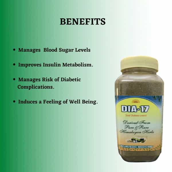 Hass Dia-17|Control Your Blood Sugar Level Naturally With Ayurvedic Medicine|For Diabetes (240 Gm)