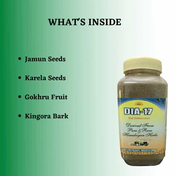 Hass Dia-17|Control Your Blood Sugar Level Naturally With Ayurvedic Medicine|For Diabetes (240 Gm)