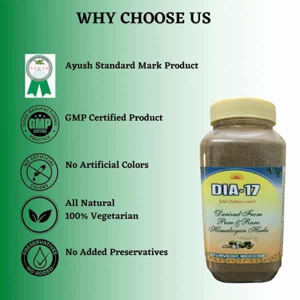 Hass Dia-17|Control Your Blood Sugar Level Naturally With Ayurvedic Medicine|For Diabetes (240 Gm)