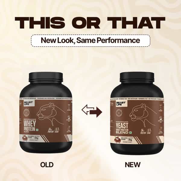Beastlife Performance Yeast Protein Powder | 25G Protein | Cold Coffee Flavour | Easy Digest | 2Kg