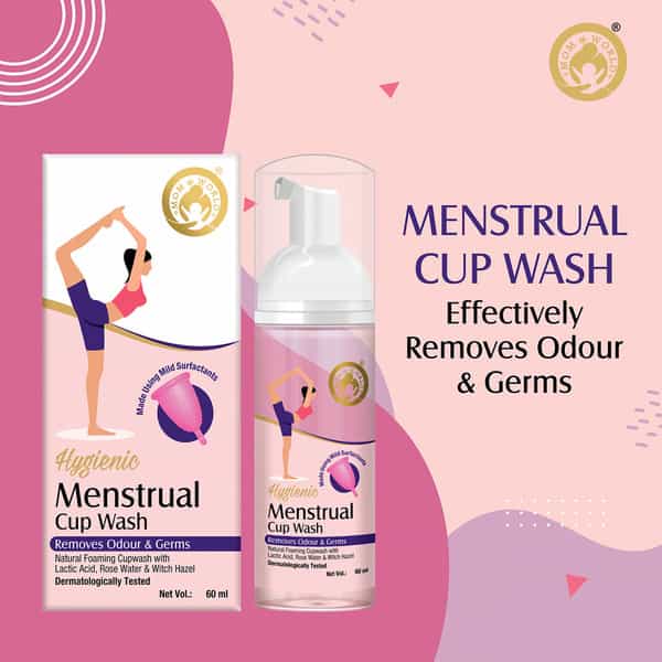 Mom & World Hygienic Menstrual Cup Wash Removes Odour & Germs With Rose Water & Witch Hazel 60 Ml