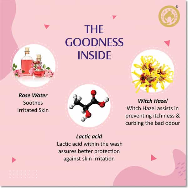 Mom & World Hygienic Menstrual Cup Wash Removes Odour & Germs With Rose Water & Witch Hazel 60 Ml