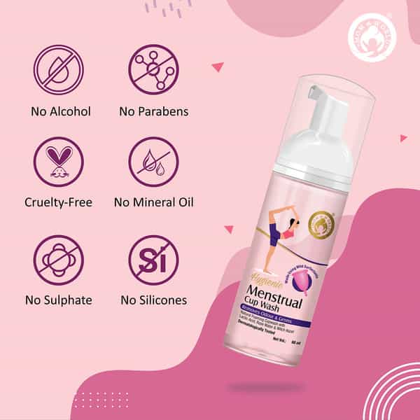 Mom & World Hygienic Menstrual Cup Wash Removes Odour & Germs With Rose Water & Witch Hazel 60 Ml