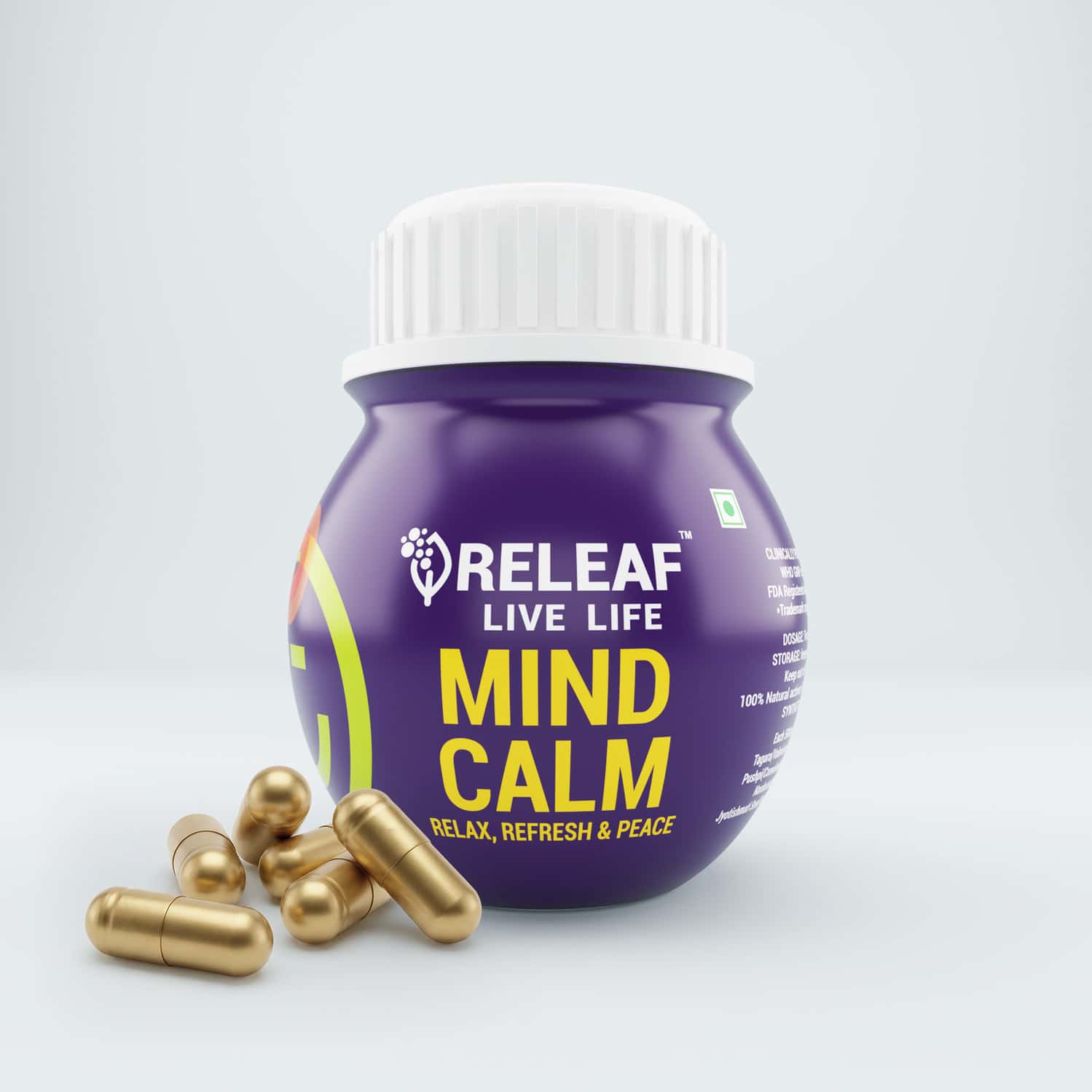 Releaf Mind Calm Ayurvedic Stress Support Capsules 60n