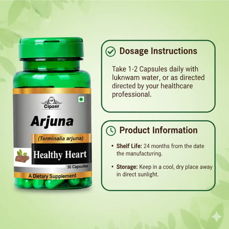 Cipzer Arjuna 30 Capsules | Supports Heart Health| Circulation & Cardiovascular Wellness