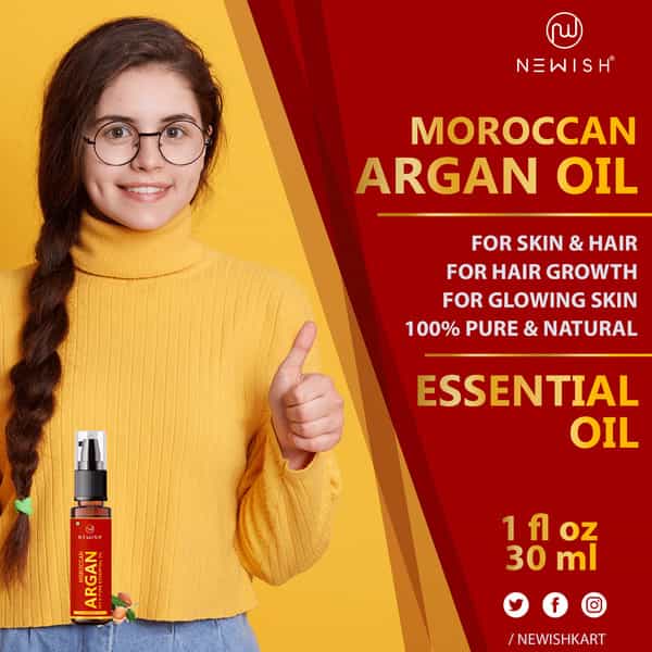 Newish 100% Pure & Natural Moroccan Argan Oil 30Ml For Dry And Coarse Hair & Skin Care