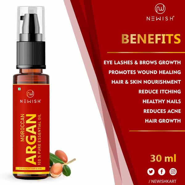 Newish 100% Pure & Natural Moroccan Argan Oil 30Ml For Dry And Coarse Hair & Skin Care