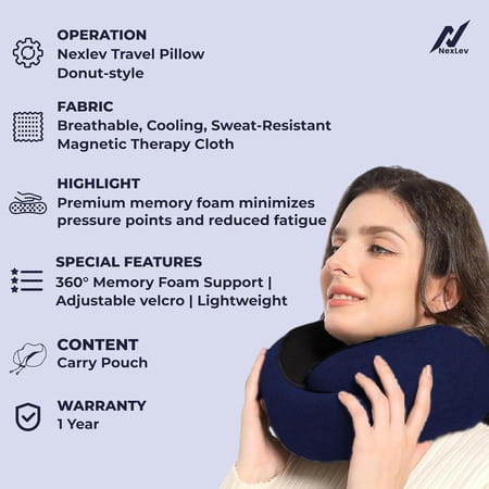 Nexlev Travel Neck Pillow Np-06 | Blue