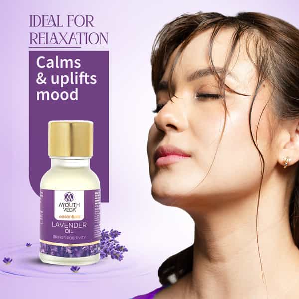 Ayouthveda Lavender Essential Oil For Aromatherapy | Soothe Mind & Enhance Skin & Hair Health 15 Gm