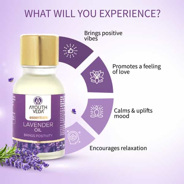Ayouthveda Lavender Essential Oil For Aromatherapy | Soothe Mind & Enhance Skin & Hair Health 15 Gm