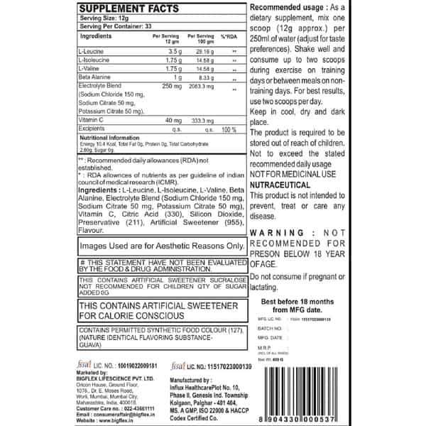 Bigflex Prime Bcaa - Guava (400 Gm)
