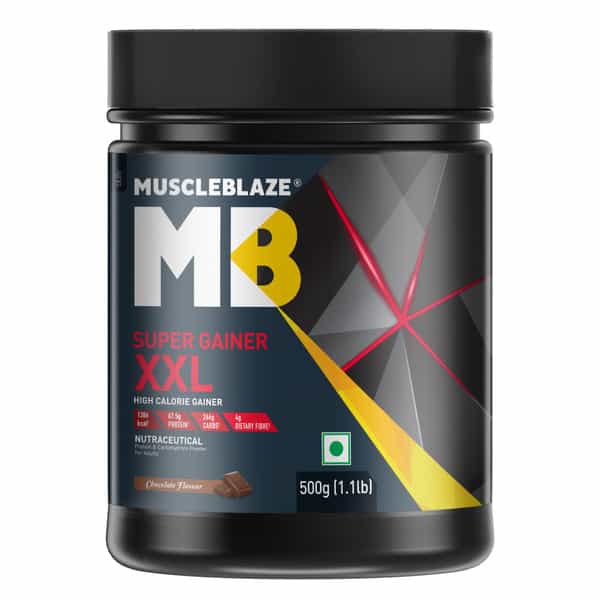 Muscleblaze Super Gainer Xxl | Muscle Mass High Protein Gainer (Chocolate | 500 G / 1.1 Lb)